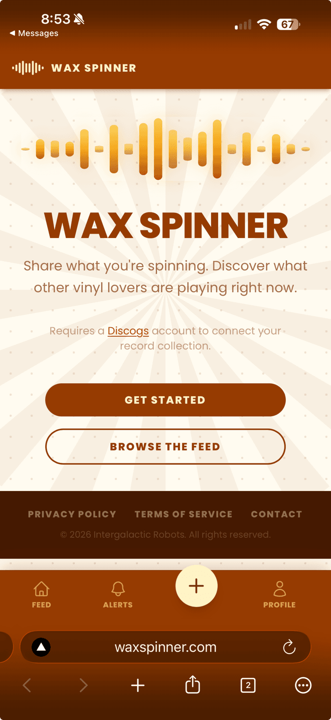 A single spin detail page on mobile